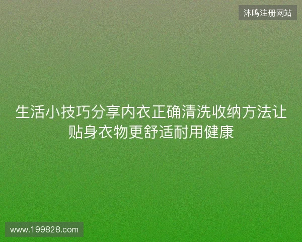 生活小技巧分享内衣正确清洗收纳方法让贴身衣物更舒适耐用健康